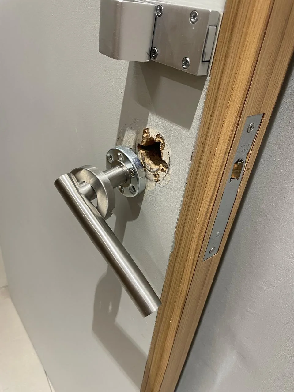 Worn door hardware